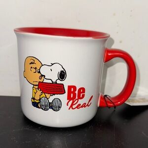 Peanuts Snoopy and Charlie Brown Red and White Mug